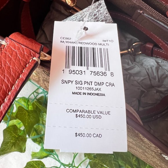 Coach CE862 X PEANUTS DEMPSEY CARRYALL SIGNATURE SNOOPY WOODSTOCK BAG - Picture 4 of 5